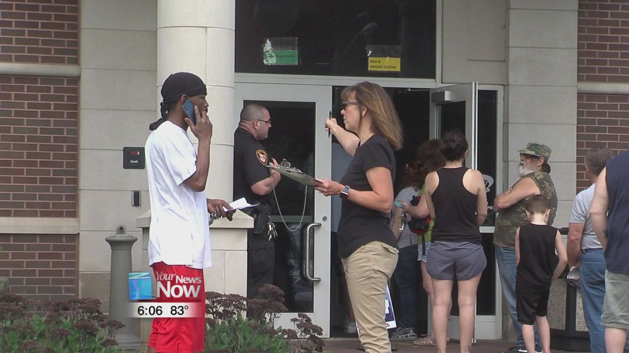 BMV lines out the door as they reopen